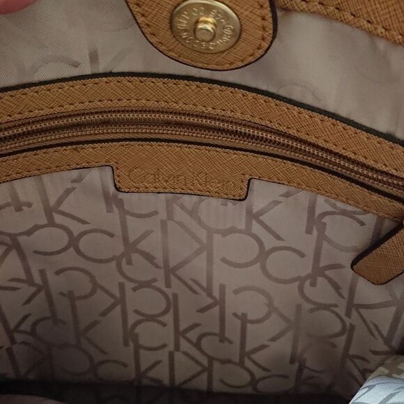 Calvin Klein beige & Brown Satchel Shoulder Bag - Picture 7 of 11